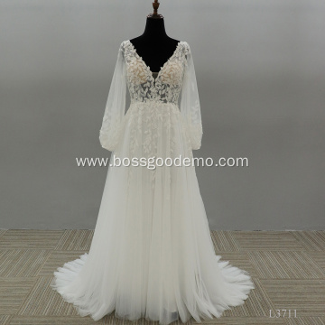 Ladies Lace a line Clothes Garment Bridal Dresses Gown Wedding Dress